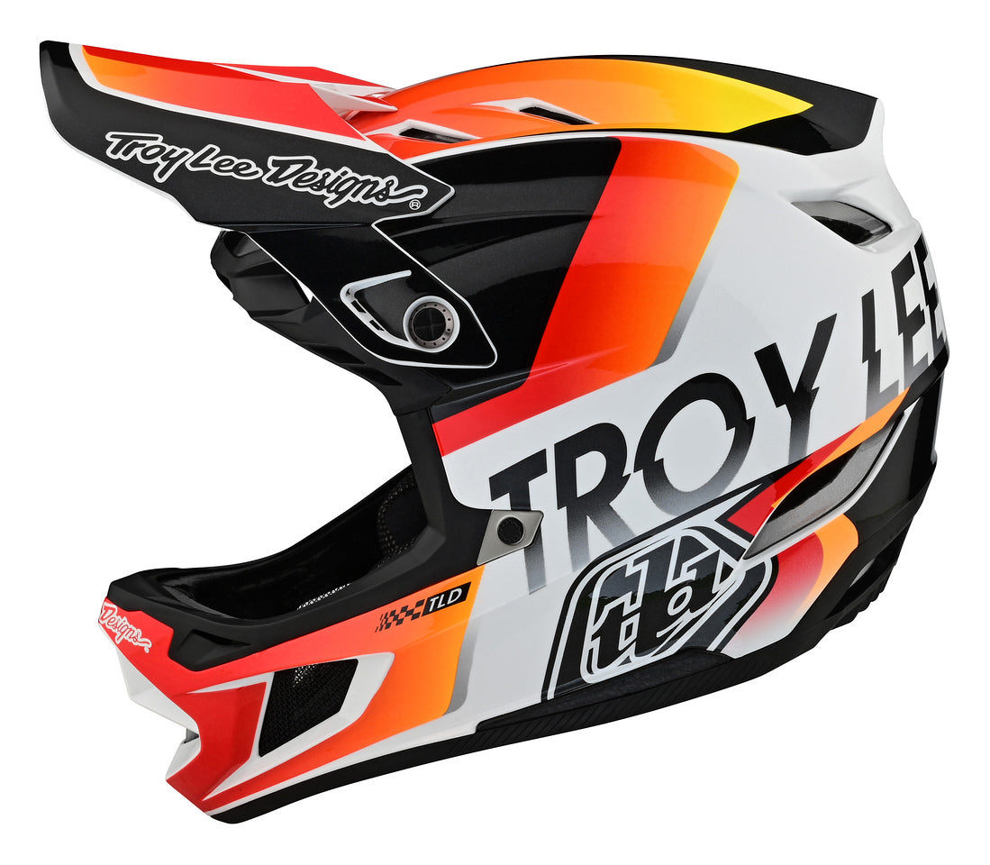 Casco Troy Lee Designs D4 Composite Qualifier White / Orange